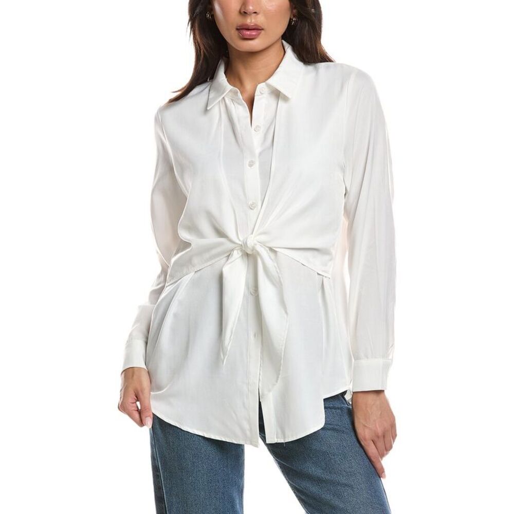 Rain + Rose Womens  Shirt, White